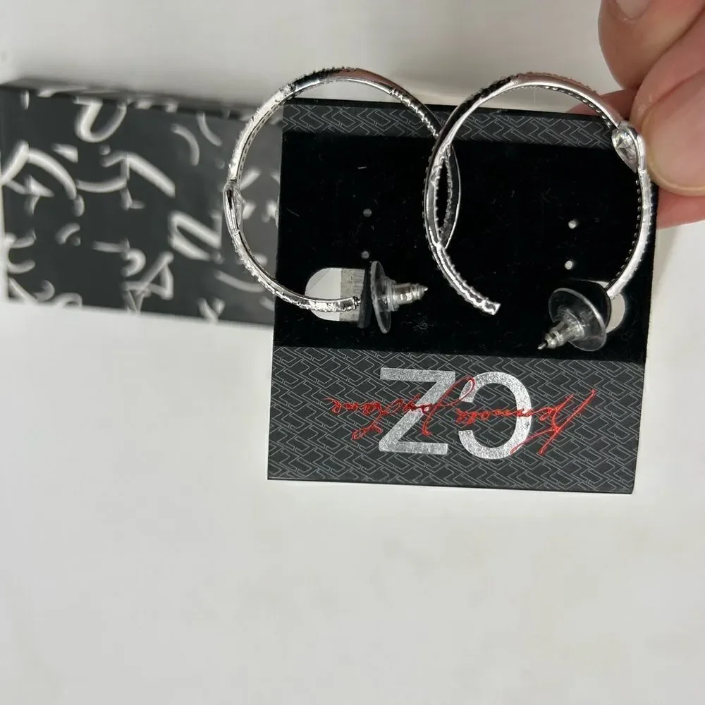 Women’s Kenneth J Lane pave hoop earrings NWT - Picture 4 of 5